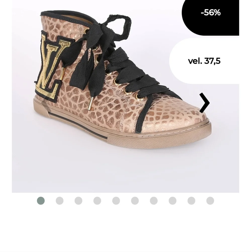  Louis Vuitton Women's Shiny Animal Print High-top Sneakers - Picture 3 of 4